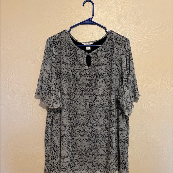 CJ Banks Tops - C.J. Banks Gray Patterned Blouse